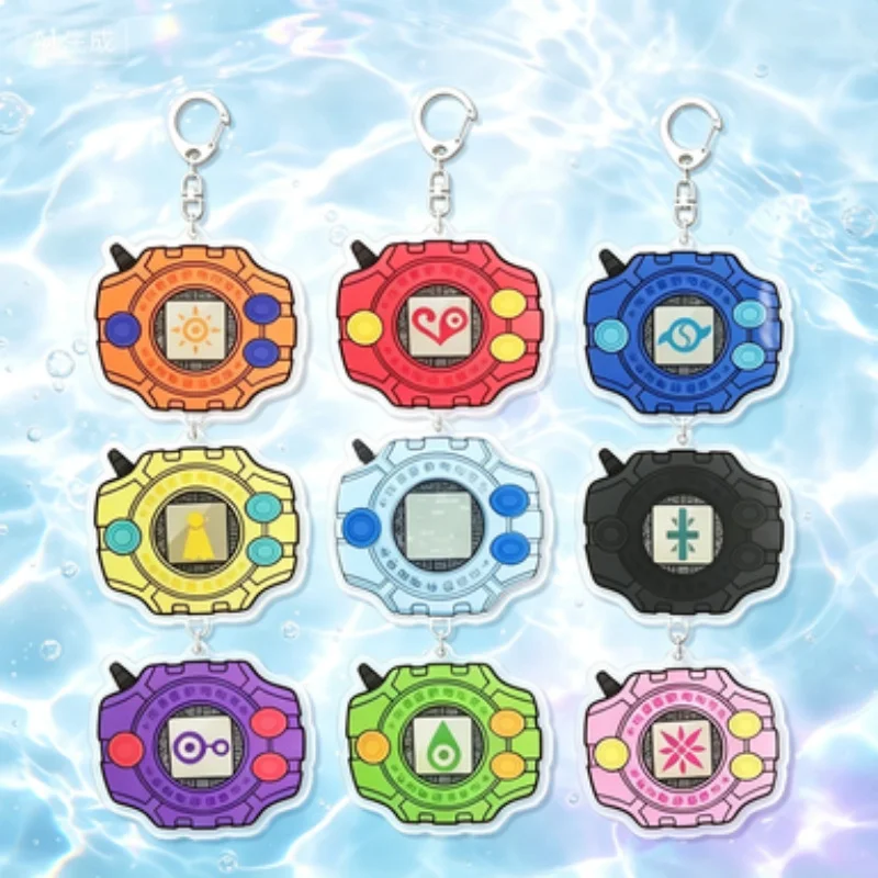 Фото Акриловый брелок-подвеска Digimon Anime Merchandise Digivice Evolution Badge, прозрачный, ручной работы, подарок для лучшего друга №1