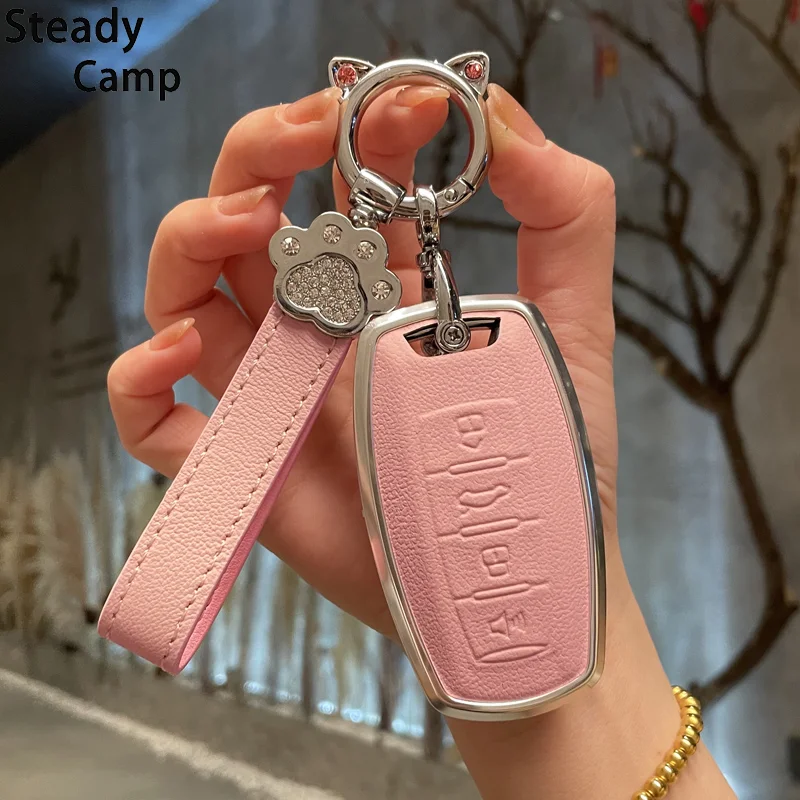 

Чехол из алюминиевого сплава и кожи для автомобильных ключей для Гарвардской Great Wall H2S H4 H6 M6 sports version F5 F7