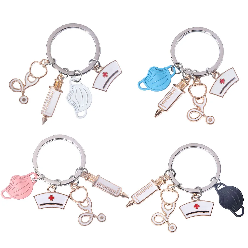 Новинка 2022 брелок для медицинских инструментов кольцо ключей в виде шприца