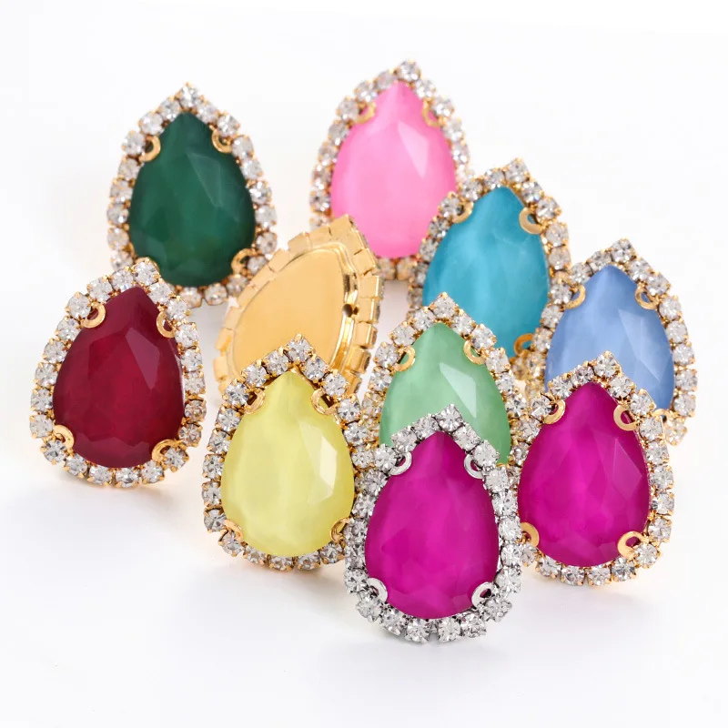 

High Quality 10Pcs Water Drop Glass Sew On Claw Rhinestone Mocha Glitter Crystal AB Gemstones for Sewing Clothes Decoration