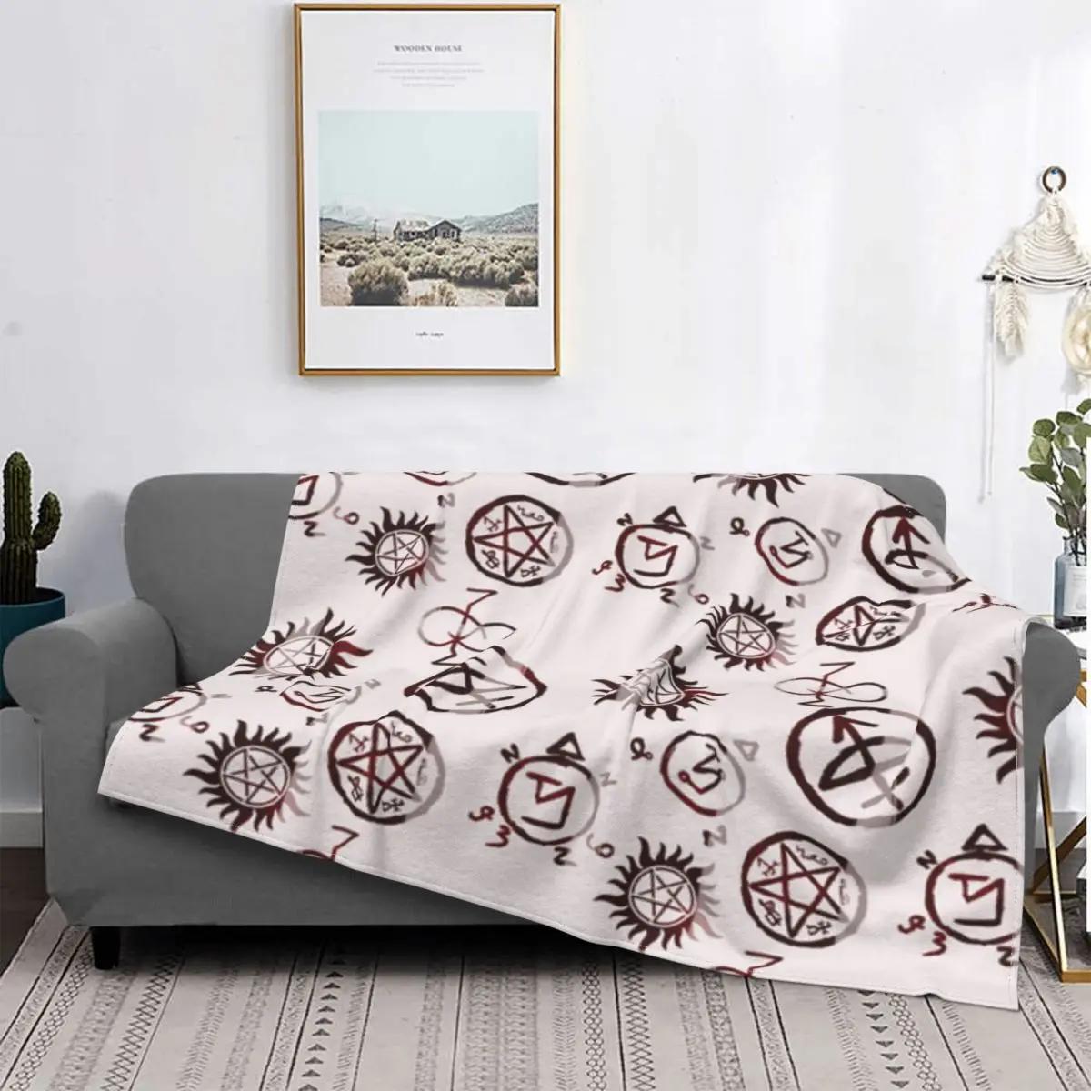 

Supernatural Blankets Sofa Cover Velvet Winter TV Series Vintage Portable Thin Throw Blanket for Sofa Bedroom Bedding Throws