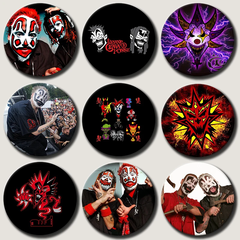Фото ICP Insane Clown Posse Hatchet Man Креативные булавки Музыкальная группа в стиле хип-хоп Juggalo Wicked Жесть Брошь Значок для сумки Декор одежды №1