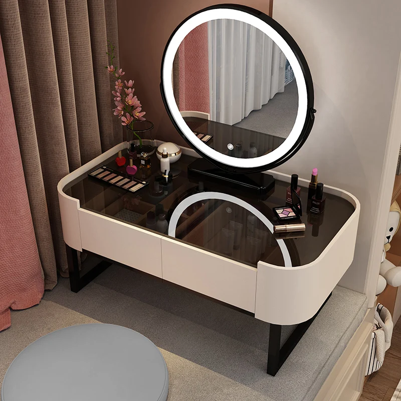 

Nordic Luxury Dressing Table Glass Salon Woman Bedroom Dressing Table Drawer Minimalist Aparadores Dressing Table Accessories