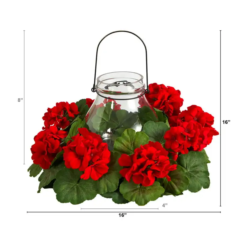 

Red Geranium Artificial Flower Candelabrum