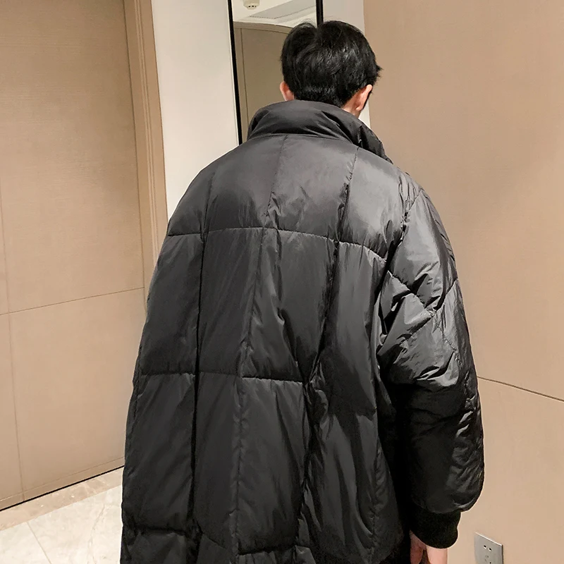 Winter Jacket Men Warm Fashion 4-color Thick Oversized Down Jackets Men Korean Loose Medium Long Coat Mens Parker Overcoat M-2XL