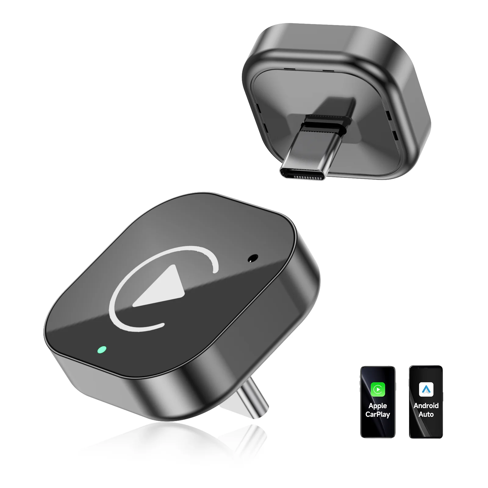 

Беспроводной Адаптер Type-C 2-в-1 Для CarPlay И Android Auto, USB-C, Plug & Play