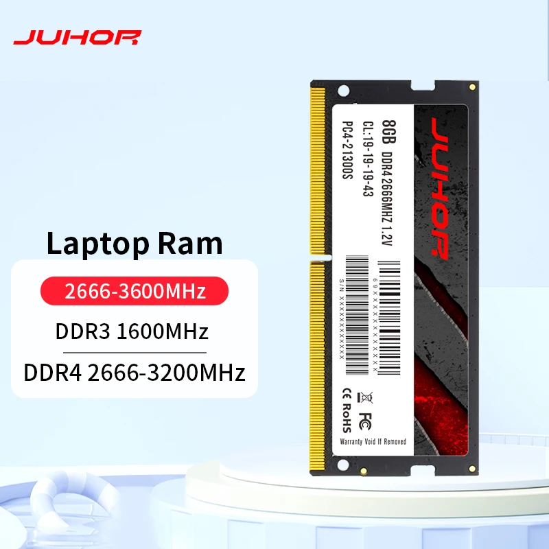 

JUHOR DDR3 Laptop Ram 4GB 8GB 16GB 32GB DDR4 2666MHz 3200MHz DDR3 1600MHz Notebook Memory Sodimm Memoria