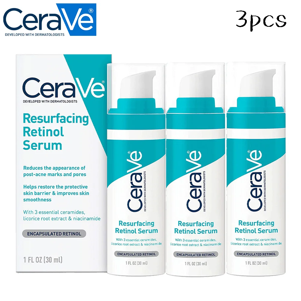

3PCS Original CeraVe Resurfacing Retinol Serum 30ml Improve Pores Reduce Acne Gentle and non-irritating Repair Barrier Skin Care
