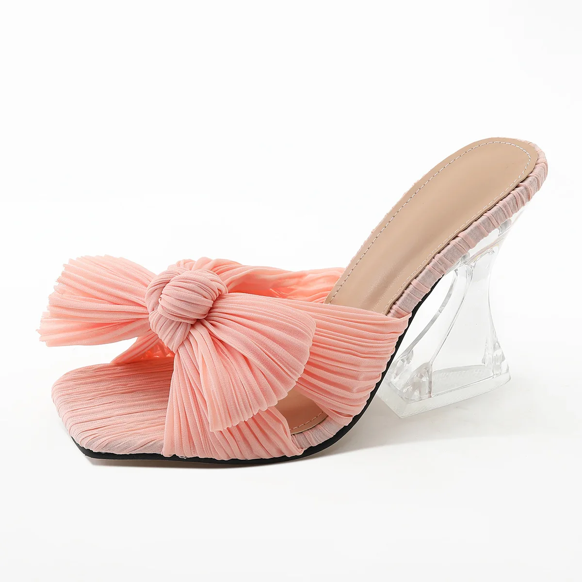 

Шлепанцы женские на низком каблуке, ПУ сланцы, низкий шелк, резиновая ткань, римские сандалии, Нескользящие, шелковые