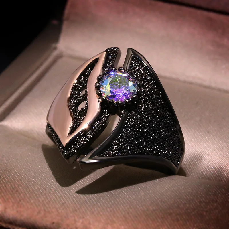 

Hot selling retro fashion two-color ring luxury and elegant finger jewelry accessory for ladies