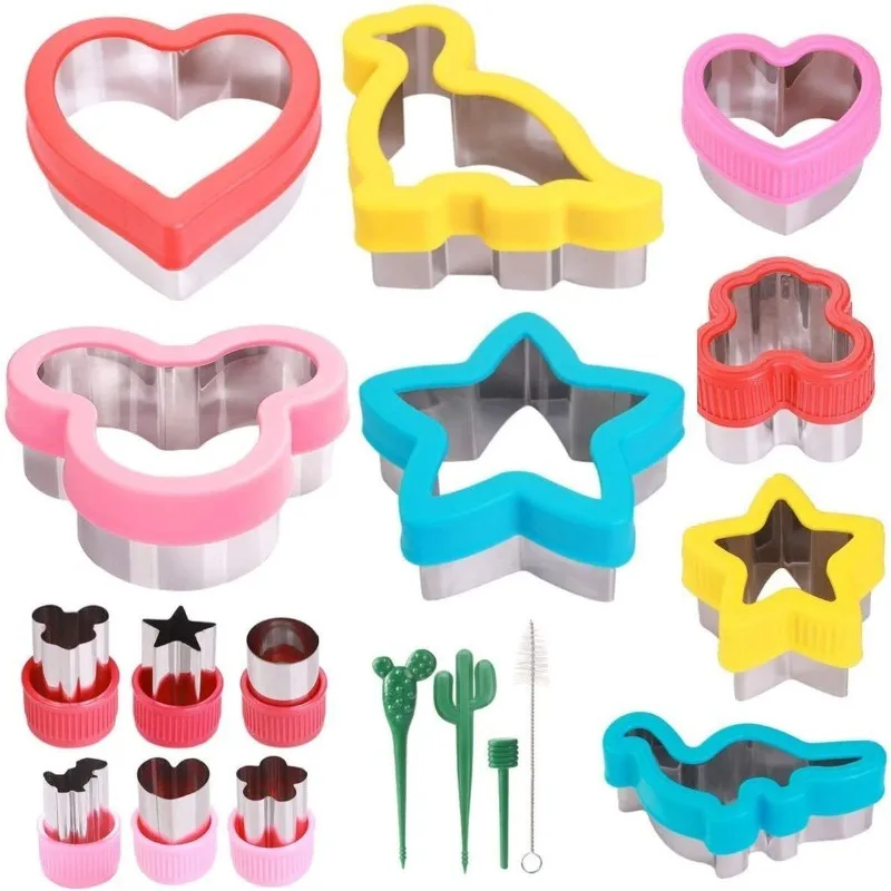 

Fruit Cutters for Children Kids Food Cookie Sandwich Mold Maker with Shapes Vegetable Bread Mould Set Kitchen Bento Tools