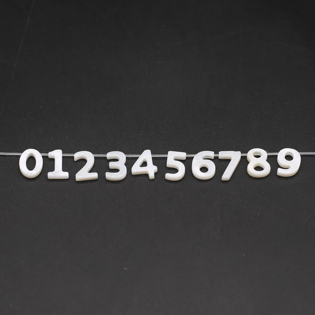 Бусины с арабскими цифрами 0-9 отверстий белая раковина 10 мм подвеска натуральные