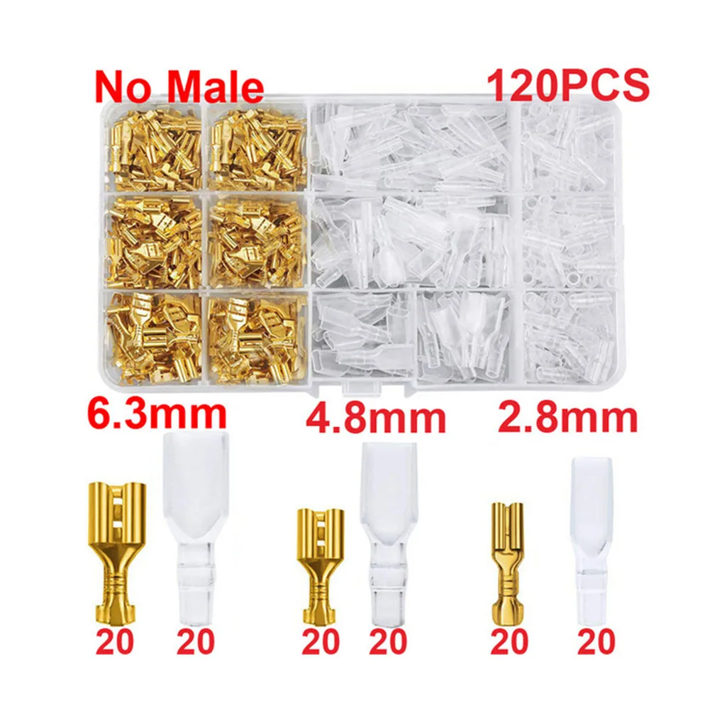 

2,8 мм 4,8 мм 6,3 мм Изолированная Женская и мужская лопатка обжимные стандартные электрические соединители для обмотки проводов Набор аксессу...