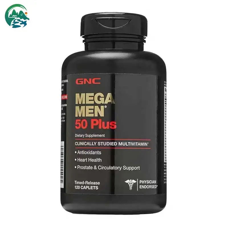 GNC Mega Men, 50 Plus, 120 Caplets, Multivitamins, Men's Health Antioxidants, Heart Health, Prostate & Circulatory Support