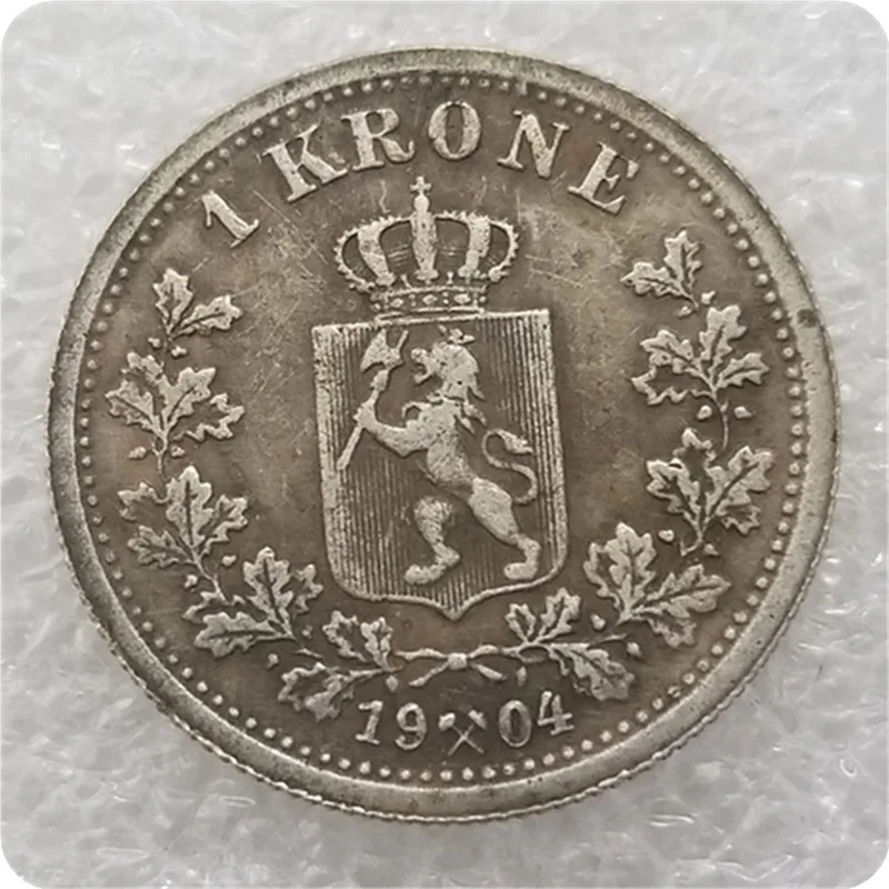 

Норвежские монеты, 1 крона, норвежские золотые и серебряные монеты, украшение для дома, волшебная монета, настольное украшение, коллекционные монеты