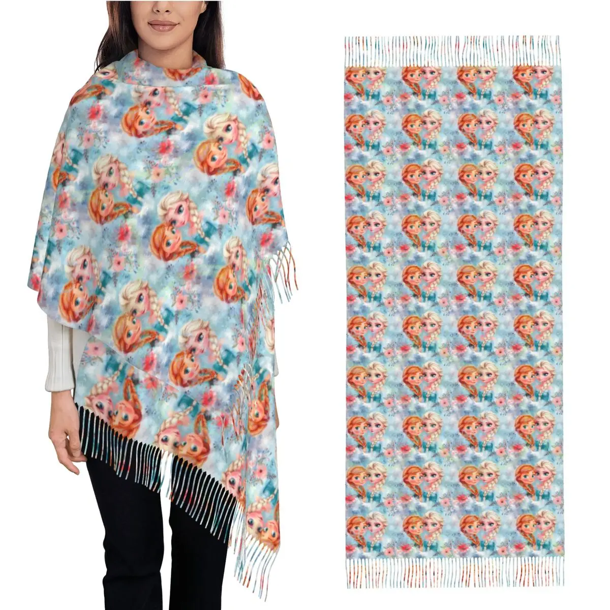 Шарф Холодное сердце принцессы Эльзы и Анны сохраняющие тепло шали накидка с