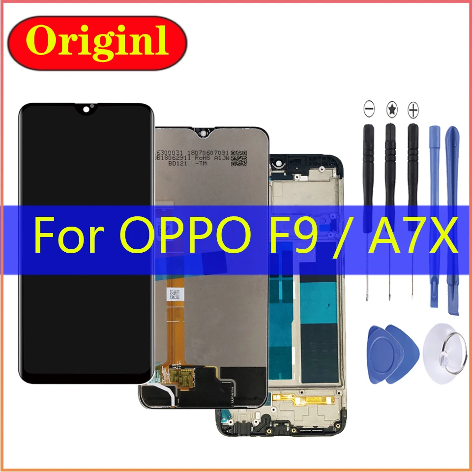 

Original LCD 6.3 Inch for OPPO F9 Display with Frame for Oppo A7X Mobile Phone Lcds Digitizer Assembly Parts Touch Screen