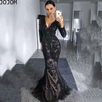 mermaid formal evening dress long sleeve sexy v neck long prom party gowns custom made evening party dresses for women