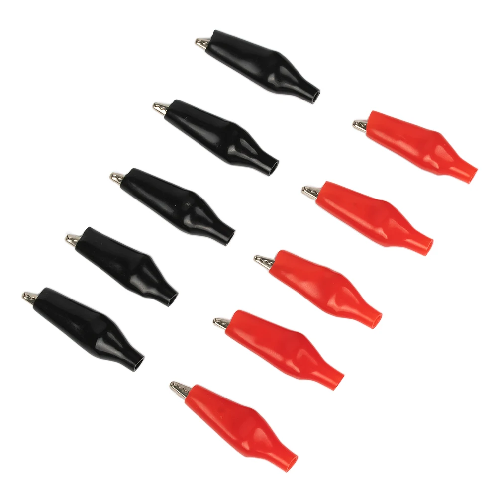 

10pcs Insulated Crocodile Clip Electrical Battery Connectors 5A Alligator Clamp For Electrical Testing Repairing Metal Clip Tool