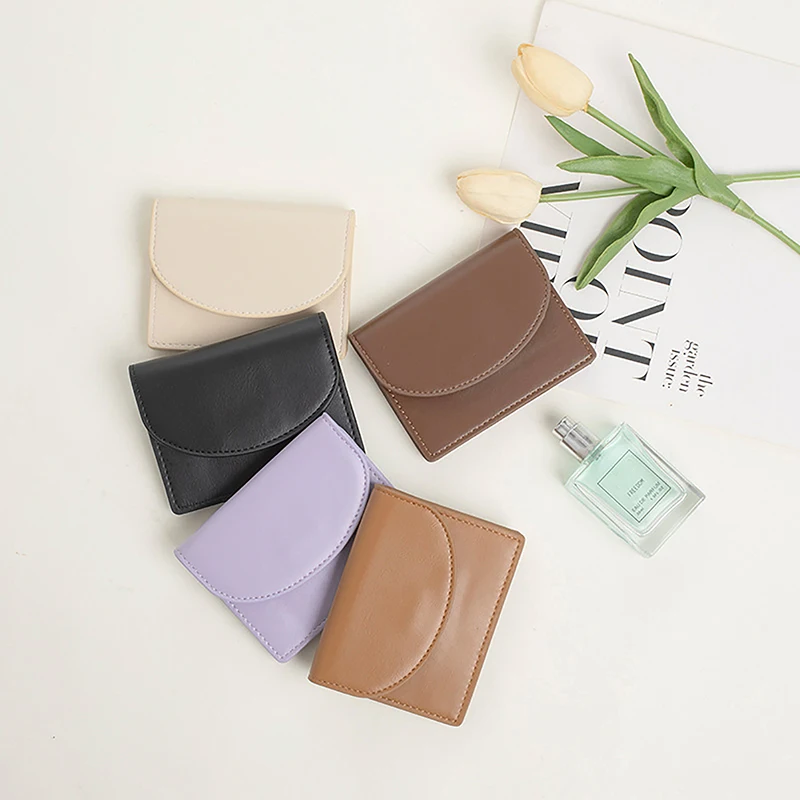 

Solid Color Women Short Wallets Female Fashion PU Leather Hasp Small Purses Money Coin Bag Mini Clutch Card Holder for Girls