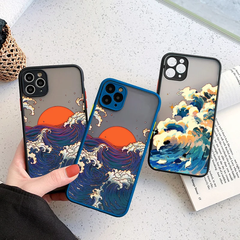 

The Big Wave of kanagawa Phone Cover for iphone 7 8 Plus SE 2020 X XS XR Hard Funda Case For iPhone 13 12 11 Pro MAX Mini Shells