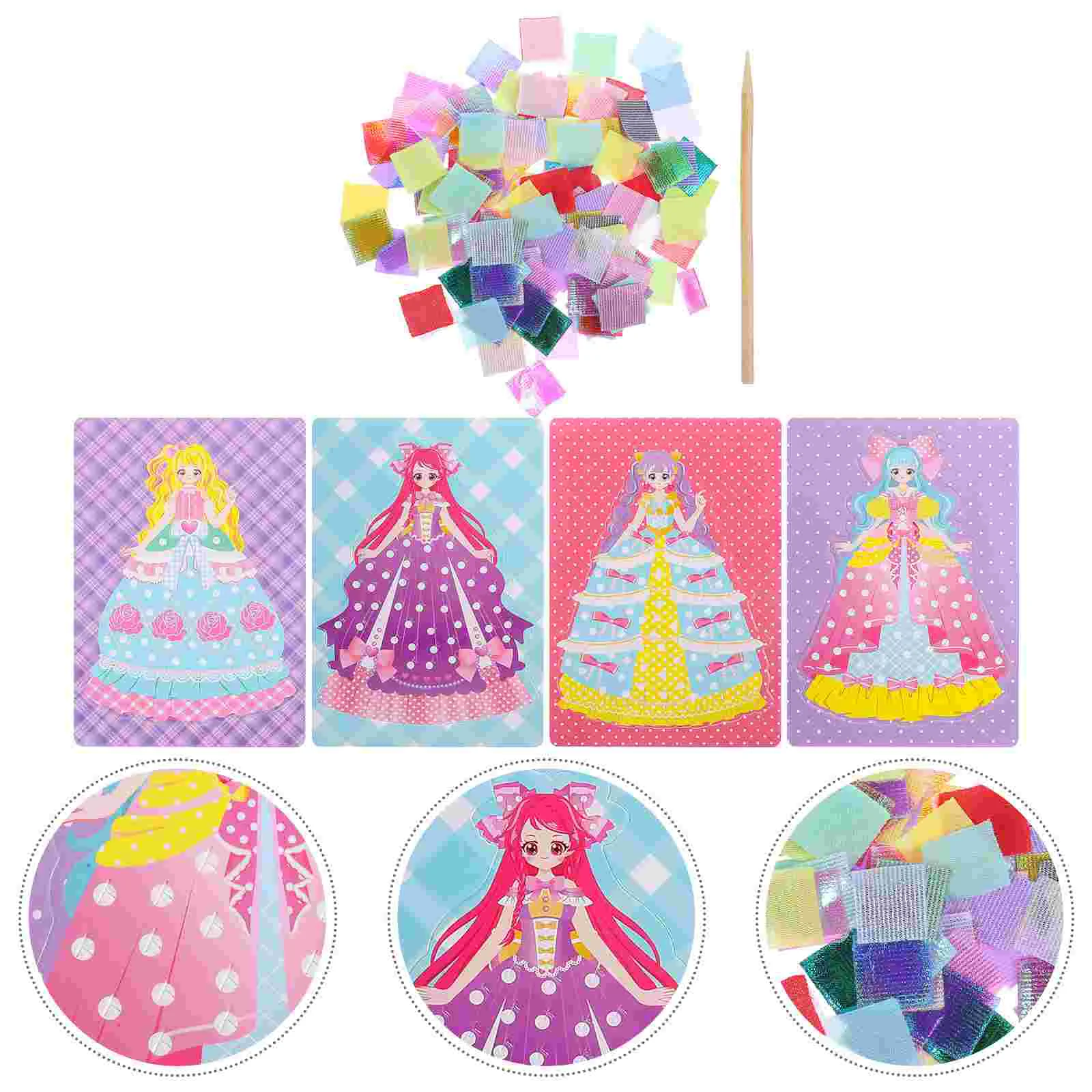 

1 Set Puncture Painting Material Poke Unfinished Fabric Crafts Painting