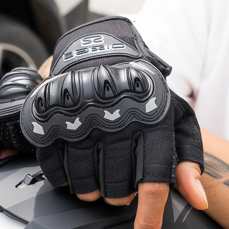 Летние мотоциклетные перчатки с половиной пальца мужские женские спортивные для