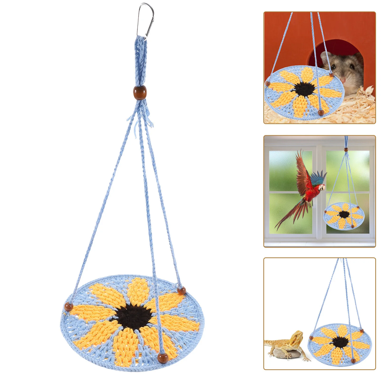 

Reptile Fogger Supplies Parakeet Swing Creative Hammock Gecko Rat Cotton Rope Bearded Dragon Bed Stuff Pets