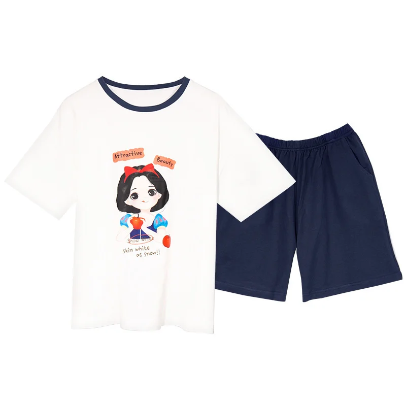 Summer Pajamas Women's Sweet Casual Cotton Short Sleeved Shorts Two-piece Set Can Be Worn Outside Home Suit pajama sets