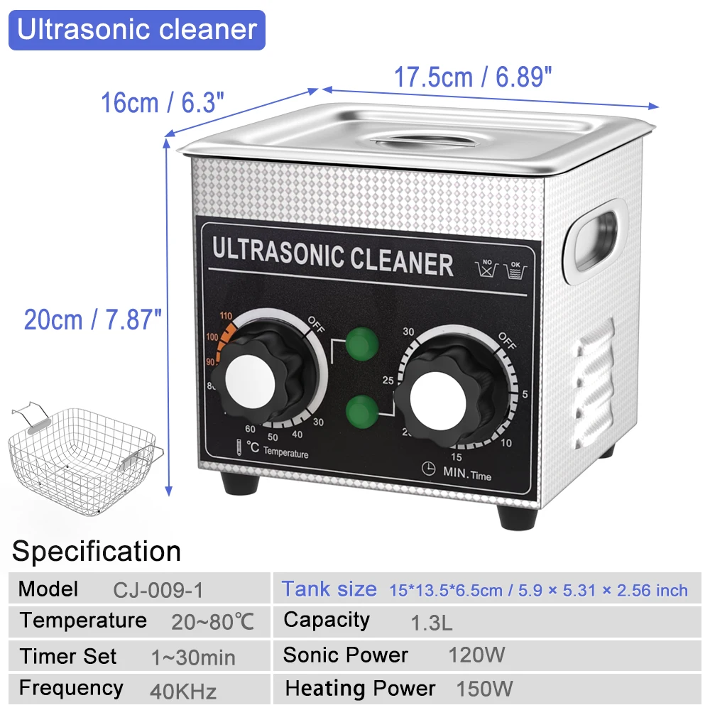 

Ультразвуковая чистящая машина с подогревом 60 Вт