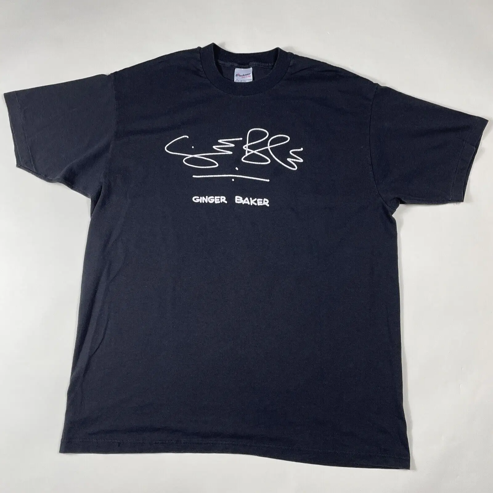 Винтажная футболка с имбирным пекаром размер Xl черная 80S кремовый Эрик Клэптон