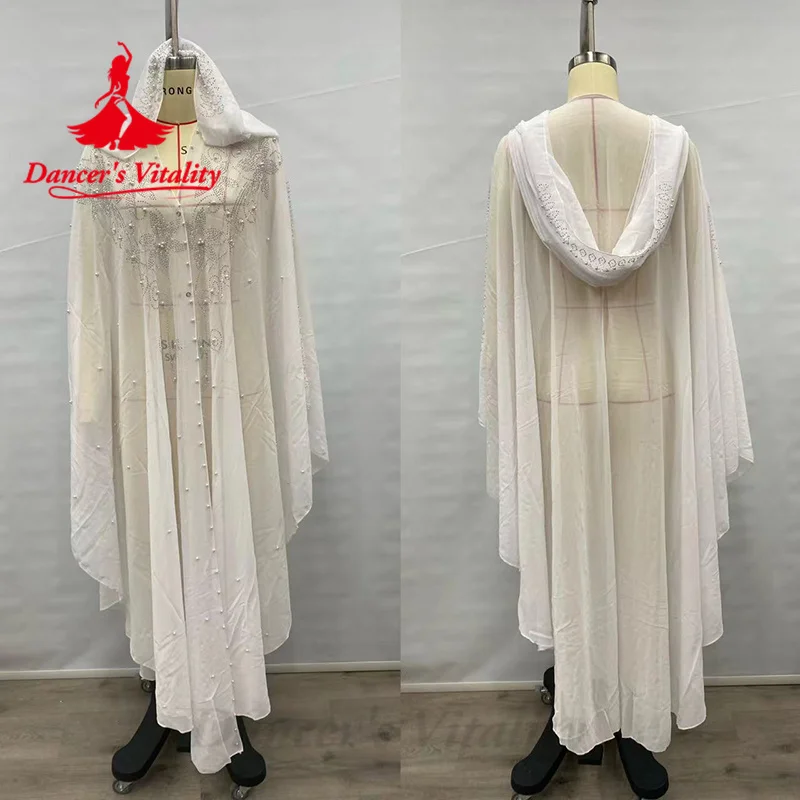 Халаты для выступлений BellyDance изысканный жемчужный шифоновый халат с