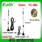 Антенна Eoth, 4G LTE, 15 дБи, разъем SMA (Male), 698-9601700-2700 МГц, IOT, магнитное основание, 3 м, прозрачная присоска, 1 шт.