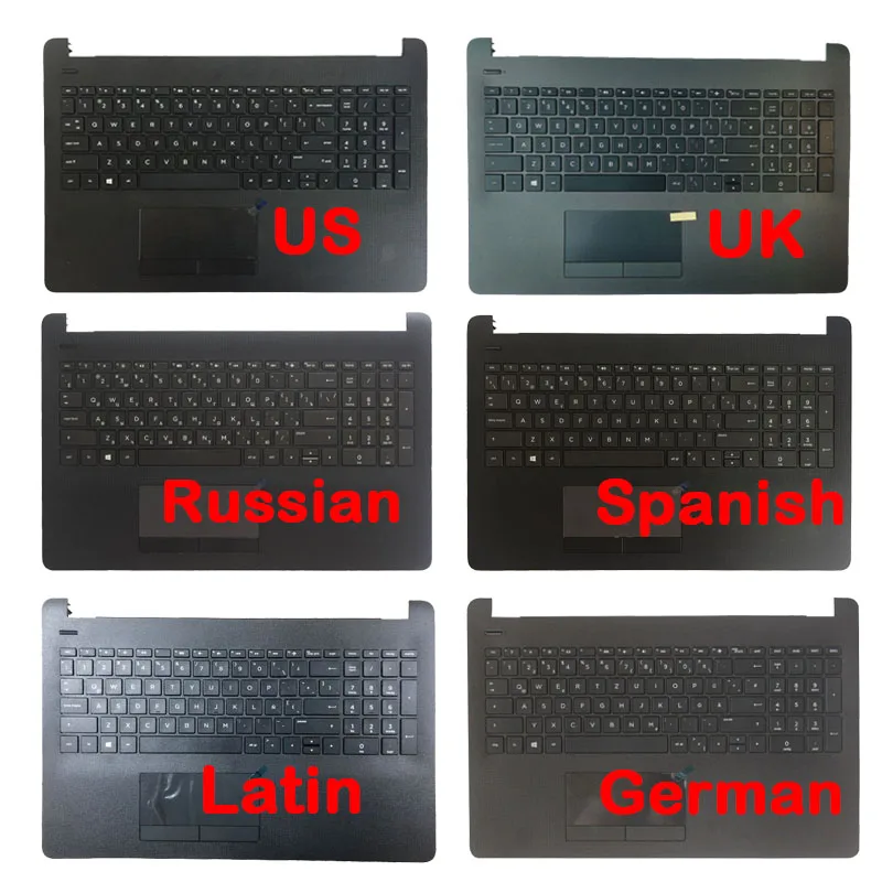 

New Laptop UK US RU SP LA GR Keyboard For HP Pavilion 15-BW 15-BS 250 G6 255 G6 256 G6 With Palmrest Upper Cover With Touchpad