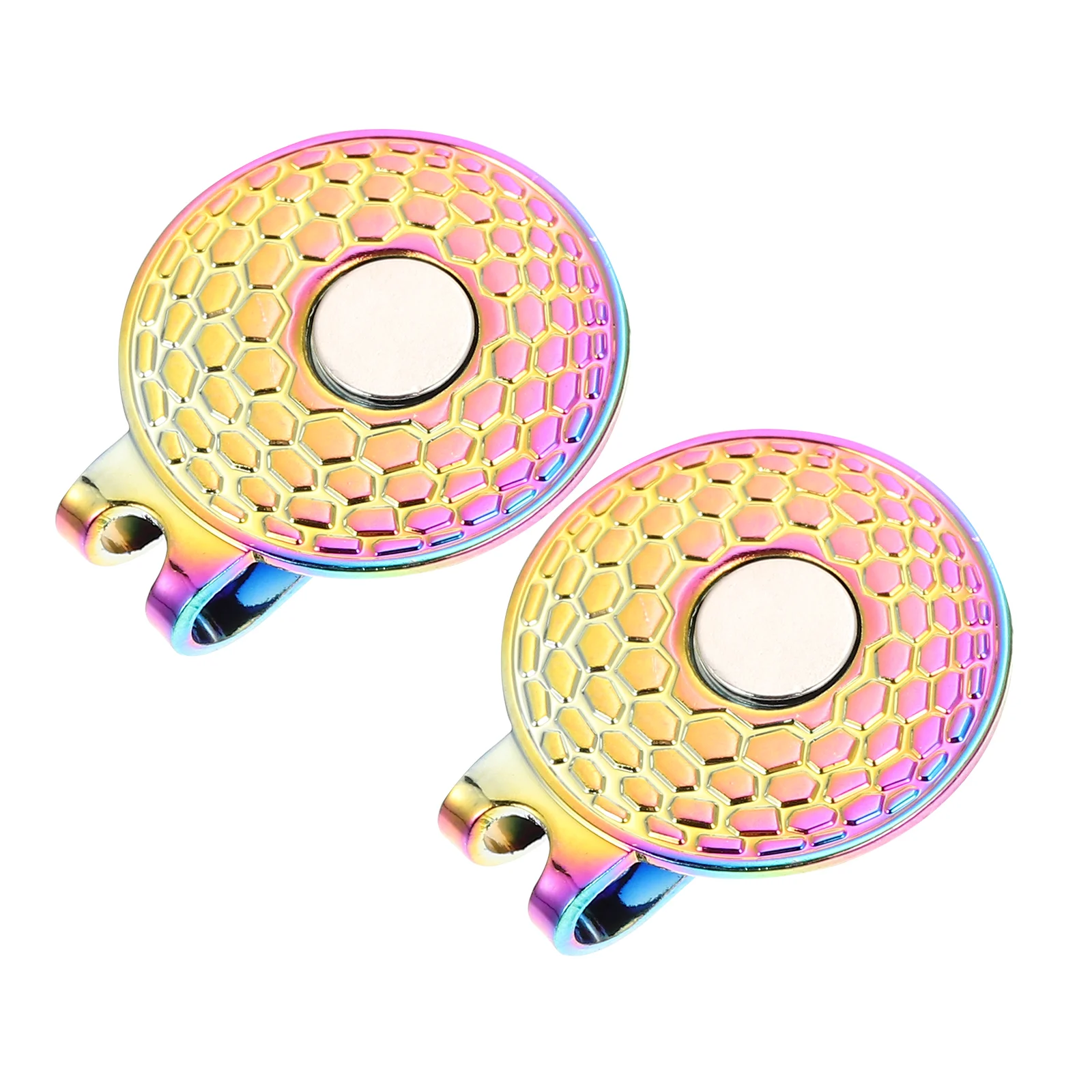 

2pcs Golfing Hat Clips Zinc Alloy Golfing Hat Clamps Golfs Aiming Markers (As Shown)