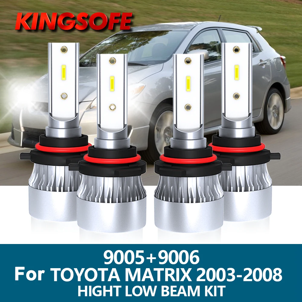 

Комплект ламп высокой / низкой освещенности для фары 4Pcs LED 9005 HB3 9006 HB4 для лампы высокой / низкой освещенности Toyota Matrix 2003 2004 2005 2006 2007 2008