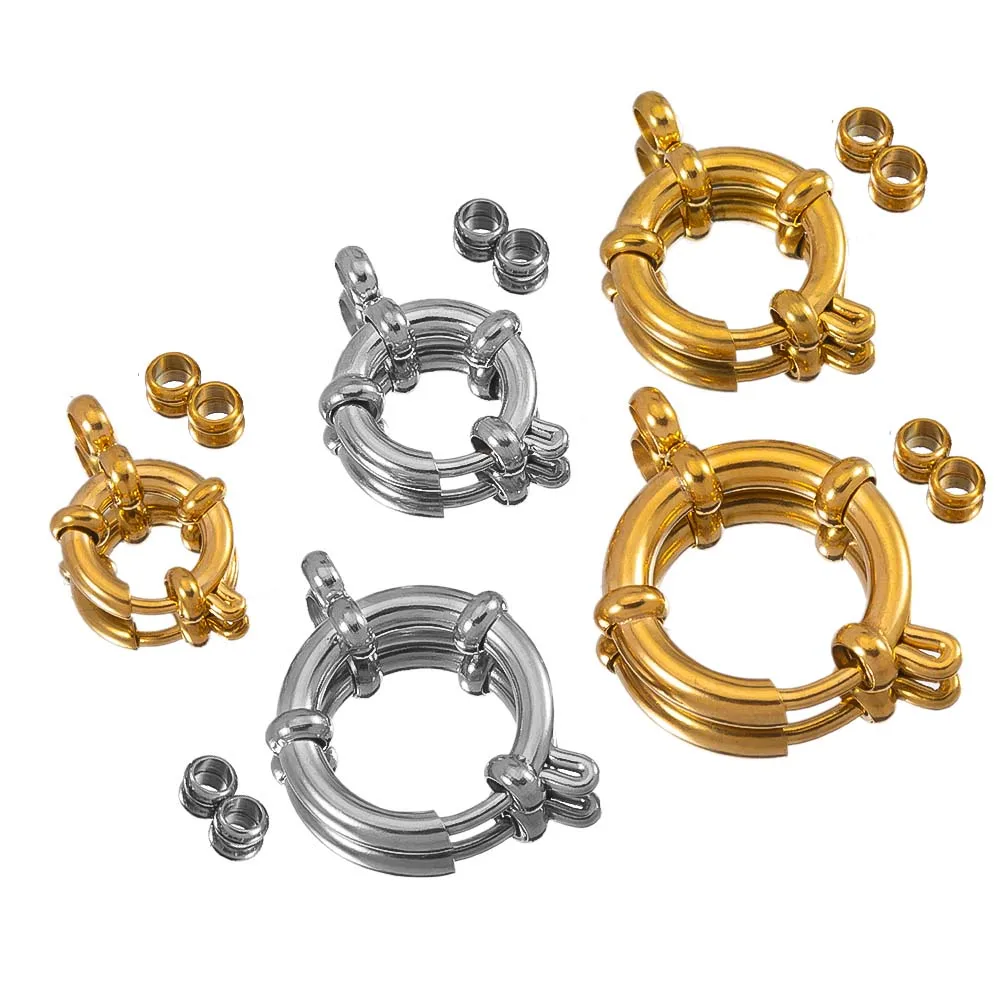 4 шт. пружинные застежки из нержавеющей стали круглые матросские браслет с двумя
