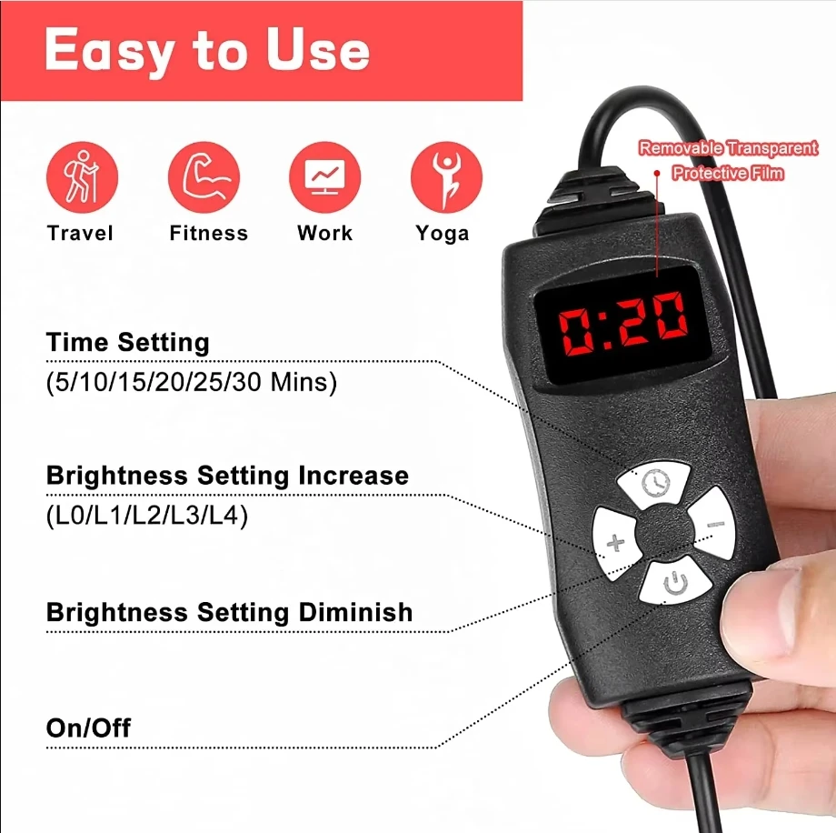 Красный и инфракрасный светодиодный пояс для терапии 850 нм 660 облегчение боли в