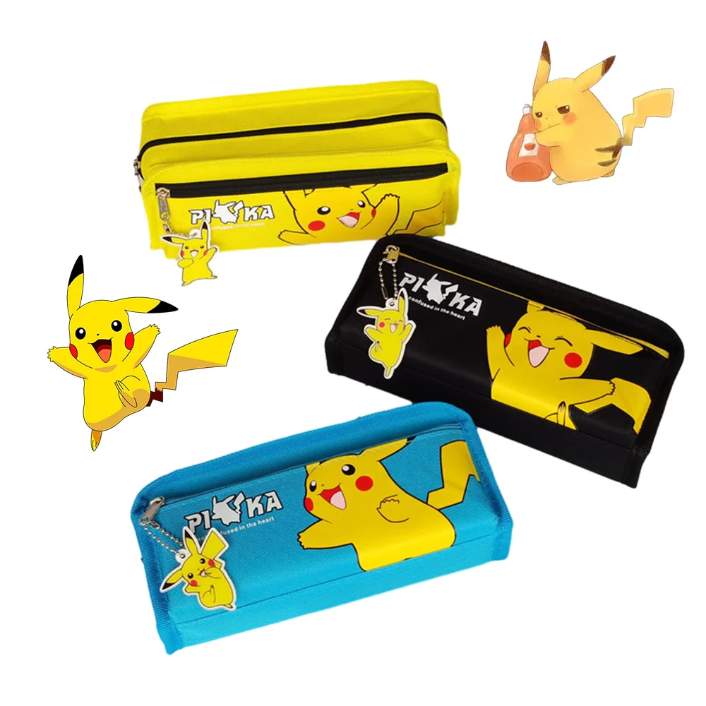 

Новый карандаш в виде покемона, Большой Вместительный пенал в стиле Пикачу из аниме, школьный пенал для канцелярских принадлежностей, держатель, сумка, рандомные подарки