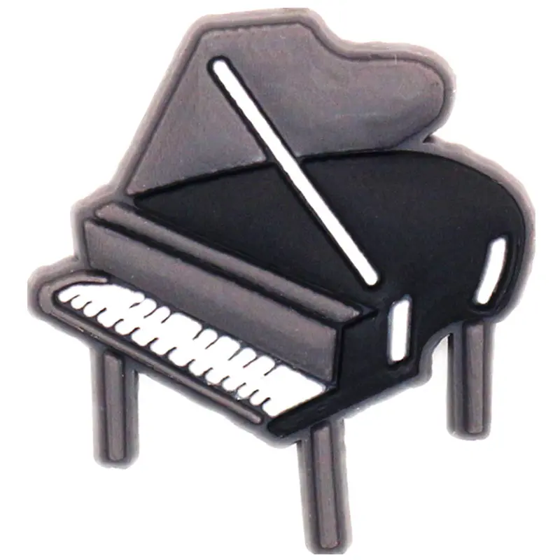 1pcs PVC Shoe Croc Charms Accessories Piano Music Notes Guitar Waves Shoe Decorations for Crocse Bracelet Kids Gifts ZJ09LI3