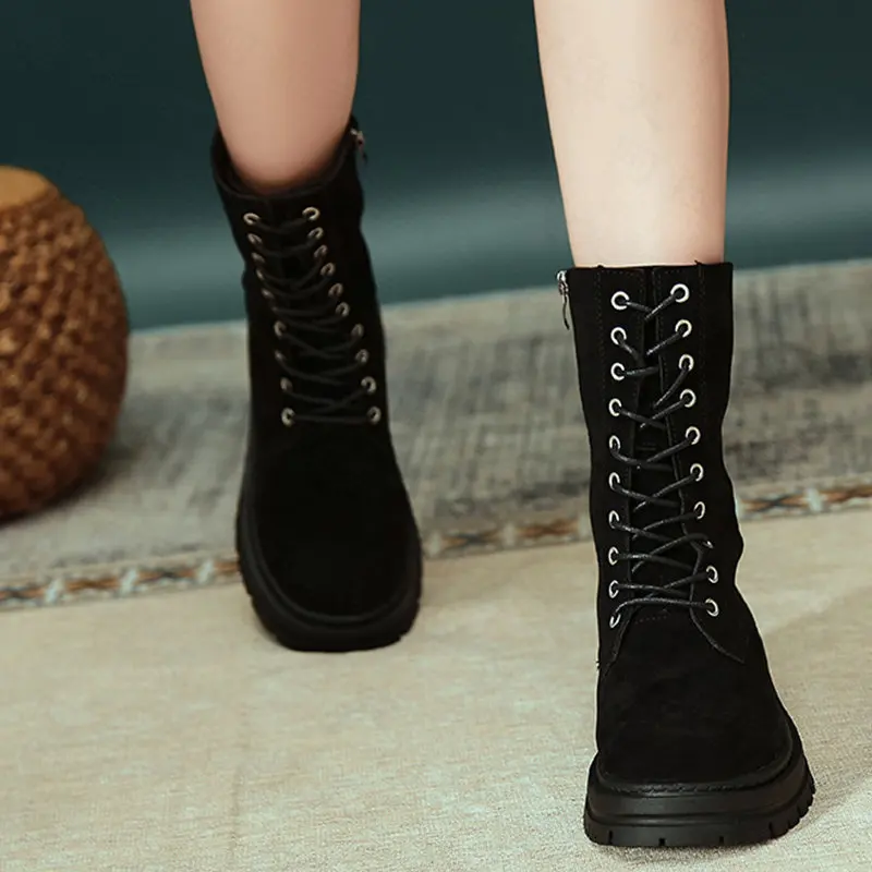 

Женские ботинки челси с перекрестной шнуровкой, на платформе, зимние ботинки на массивной подошве, гладиаторы, 2022