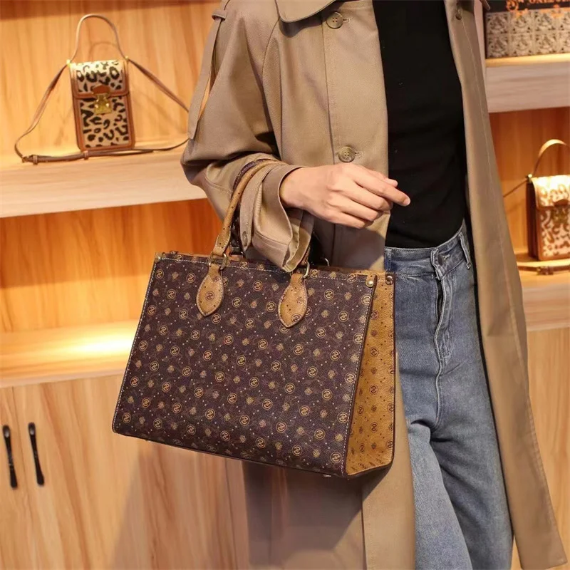 

high quality luxury brand Tiktok Live 2023 New Brand Luxury Large Capacity Portable Tote Advanced Texture One Shoulder Women's B