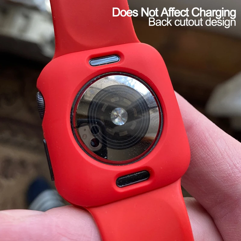 Мягкий силиконовый чехол для Apple Watch 45 мм 41 44 40 42 38 защитный iWatch 7 SE 6 5 4 3 бампер часов