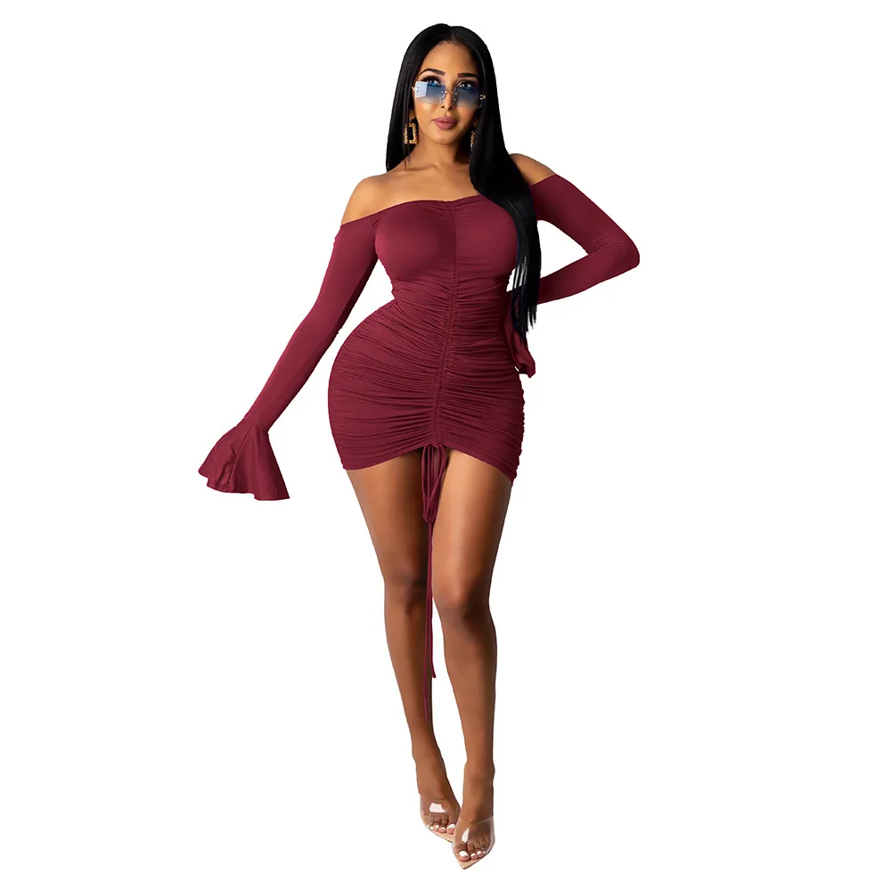 

Весеннее мини-платье с высокой талией для выпускного вечера для женщин, сексуальные платья с длинным рукавом, Клубные наряды, вечерние облегающие платья, женское платье