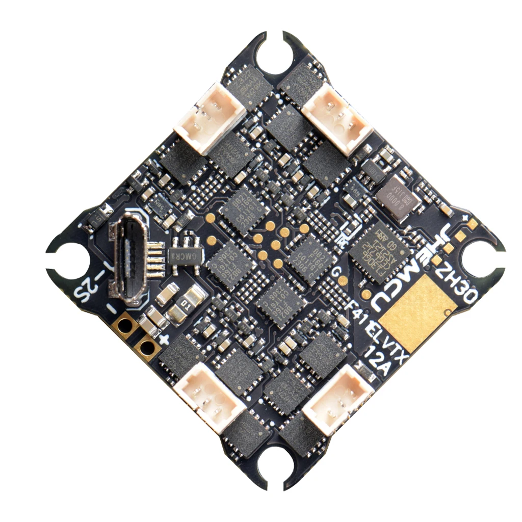 JHEMCU F411ELVTX 1S-2S AIO управление полетом/ELRS приемник/12 А 4 в 1 ESC / 48 каналов 0-400 МВт VTX 25,5 мм отверстие для FPV гоночного дрона JHEMCU F411ELVTX 1S-2S AIO управление полетом/ELRS приемник/12 А 4 в 1 ESC / 48 каналов 0-400 МВт VTX 25,5 мм отверстие для FPV гоночного дрона