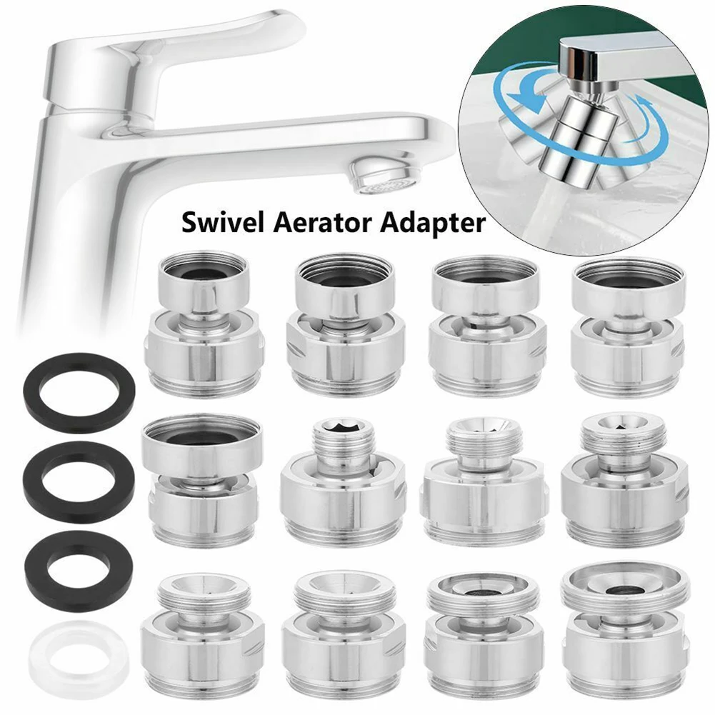 

360 Degree Adjustable Faucet Adapter Swivel Aerator Adapter For Tap Aerator Connector 360 Kitchen Sink Faucets Bath