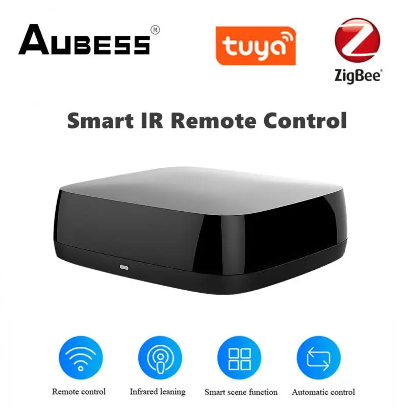 

Универсальный инфракрасный пульт дистанционного управления Aubess Zigbee Tuya WiFi 8 м умный ИК умный дом управление для кондиционера ТВ DVD Audi AC