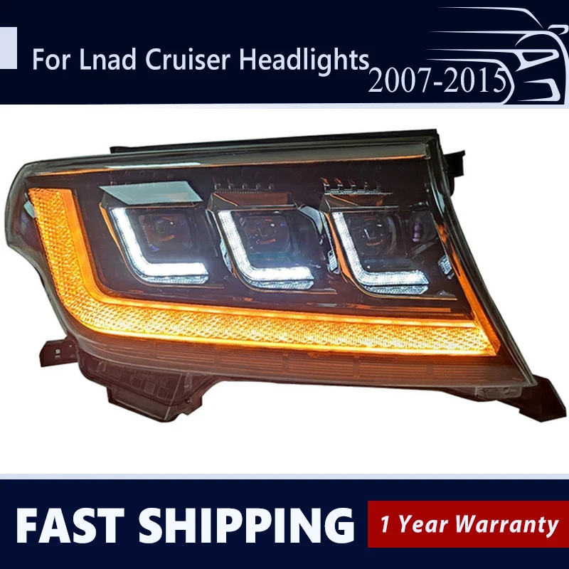 

Стайлинг автомобиля для Toyota Land Cruiser, фары 2007-2015 дюйма, LC200, лампы головного света, аксессуары для автомобиля