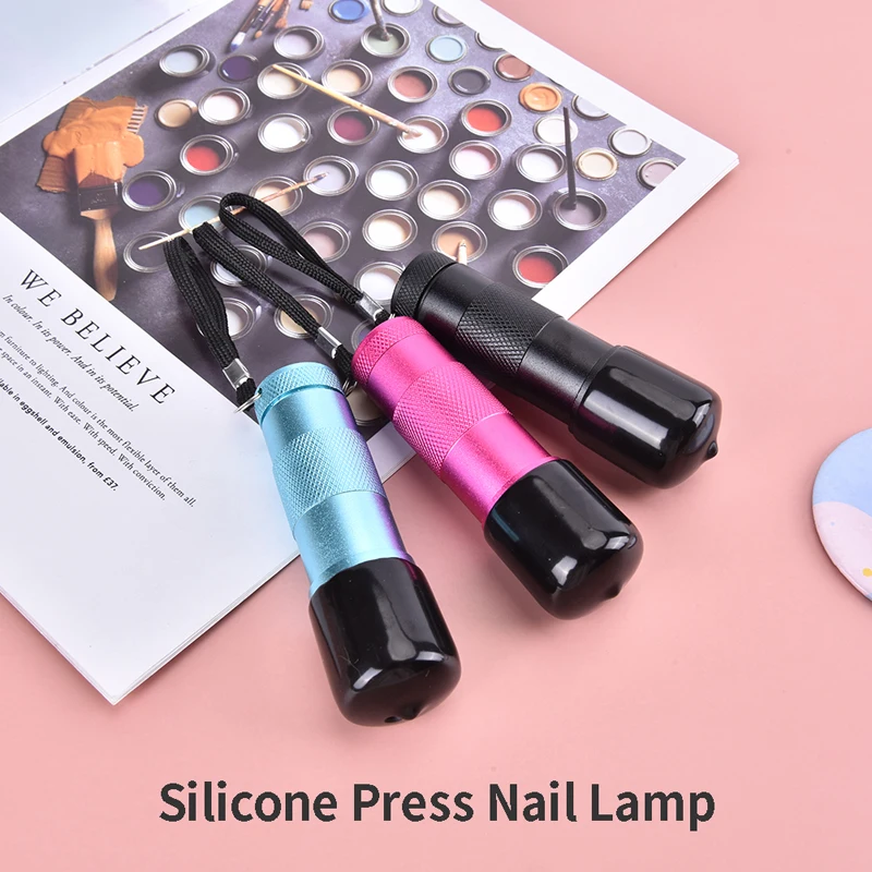 

Ультрафиолетосветильник мини-вспышка для дизайна ногтей со штампом, портативная силиконовая ручная светодиодная лампа, Сушилка для ногтей...