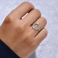 new simple silver large hollow circle opening ring for women daily wearable